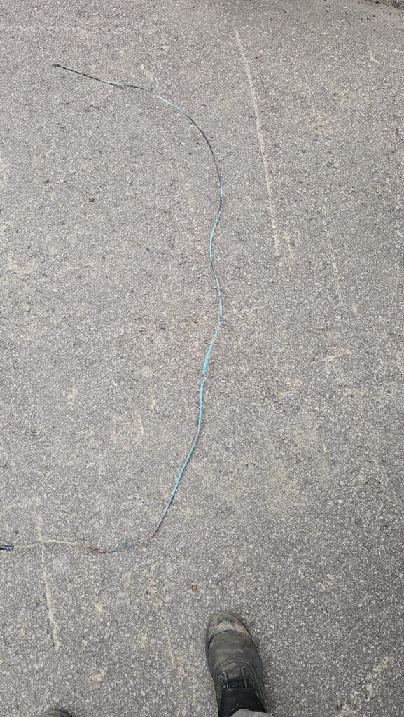 Oxidized wire.
