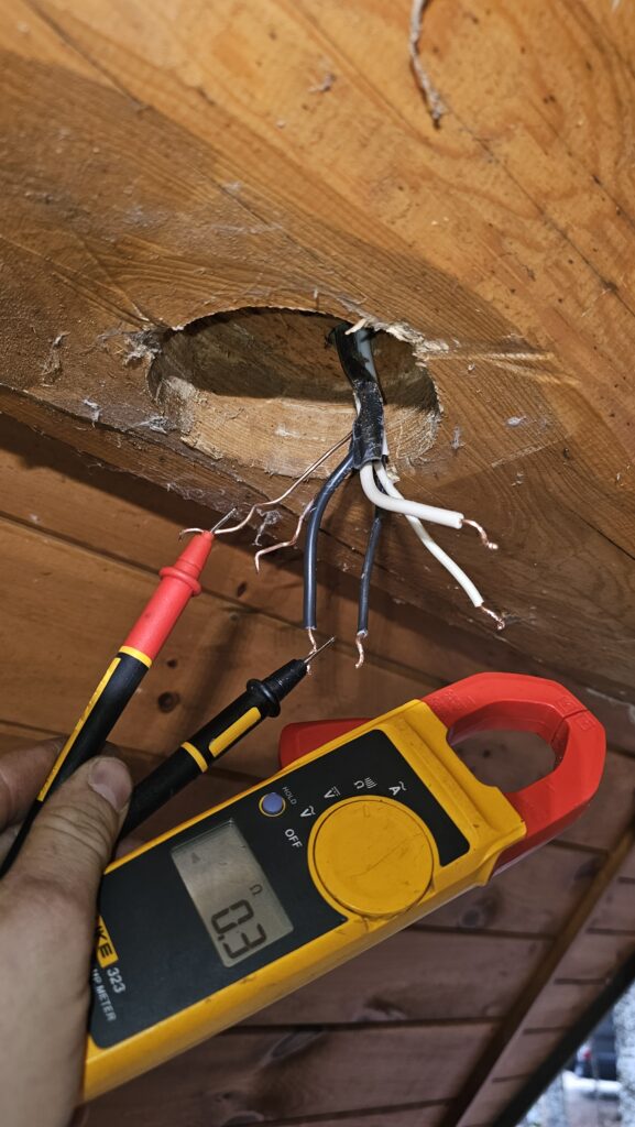Short circuit discovered during troubleshooting.