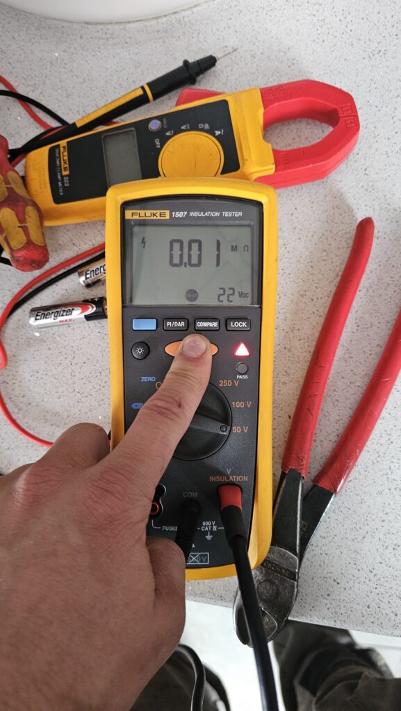 Faulty underfloor heating discovered during troubleshooting.