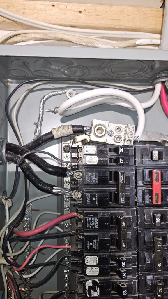 Amateur connection causing circuit-breaker to overheat.