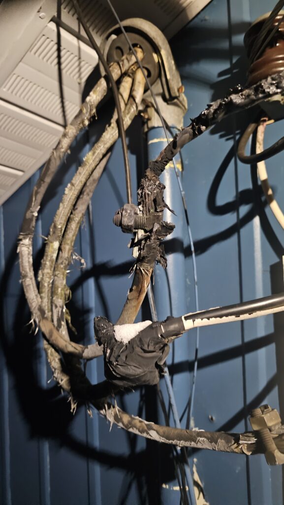Connections overheated.
